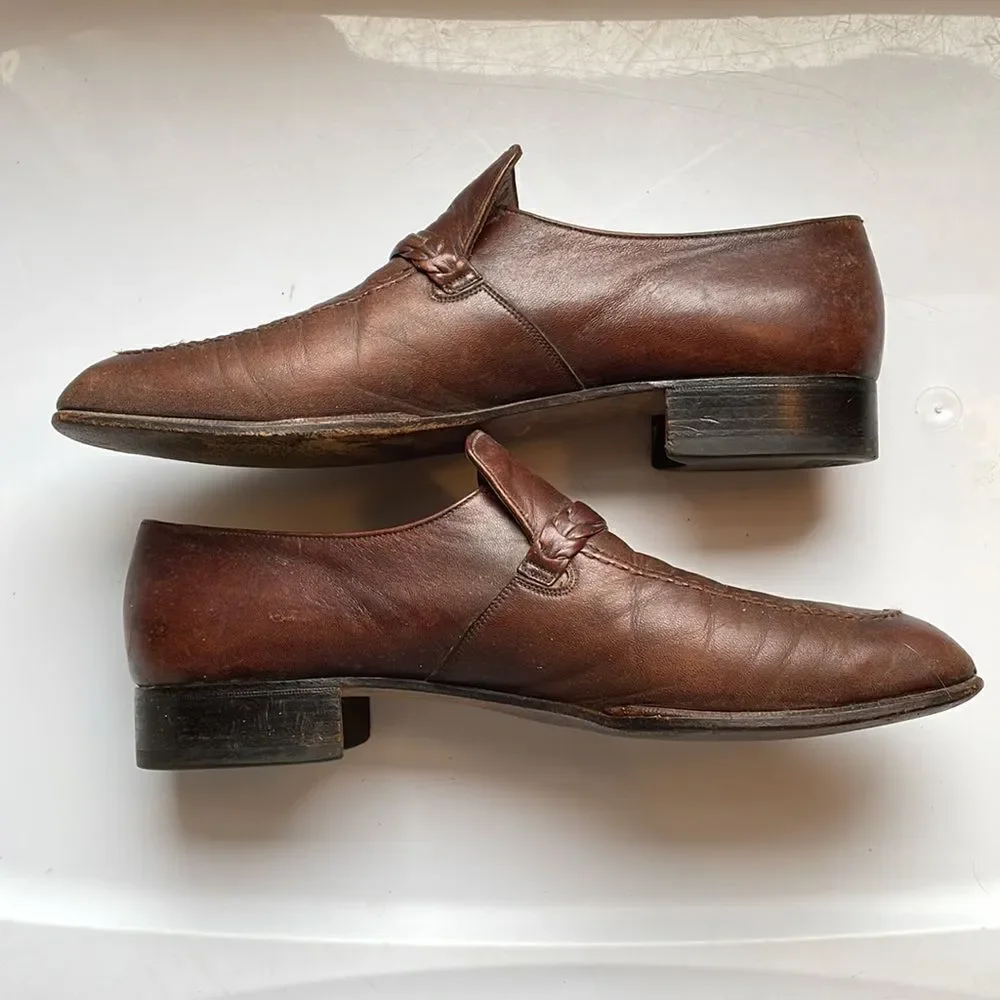 Vintage Bally of Switzerland Marlon brown‎ leather slip on loafers
